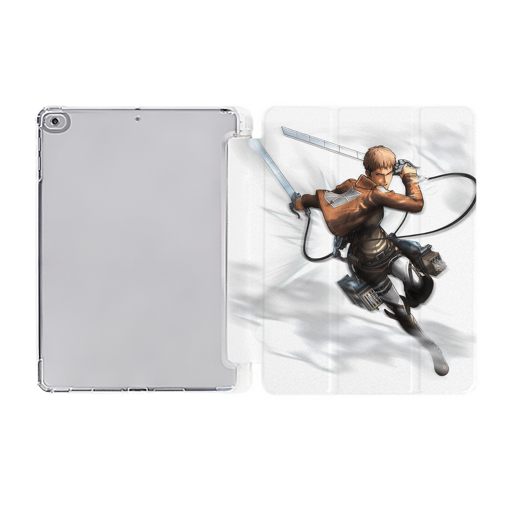 （画像用） 進撃の巨人 ジャン・キルシュタイン Attack on Titan Jean Kirstein IPad ケース ペン収納付き 三つ折りスタンド PUレザー×シリコン 対応機種9.5/10.5/10.9インチ